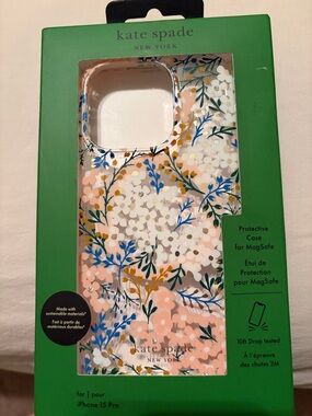 kate spade Floral MagSafe iPhone 15 Pro Case — Pink, Blue & Green